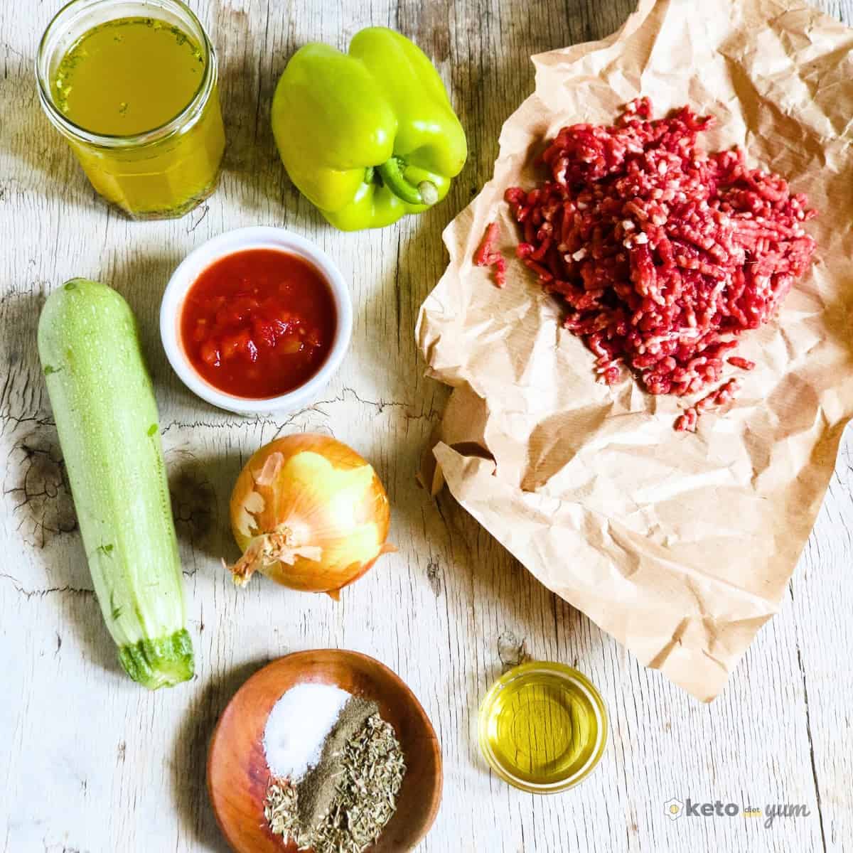 Keto Stuffed Pepper Soup Ingredients