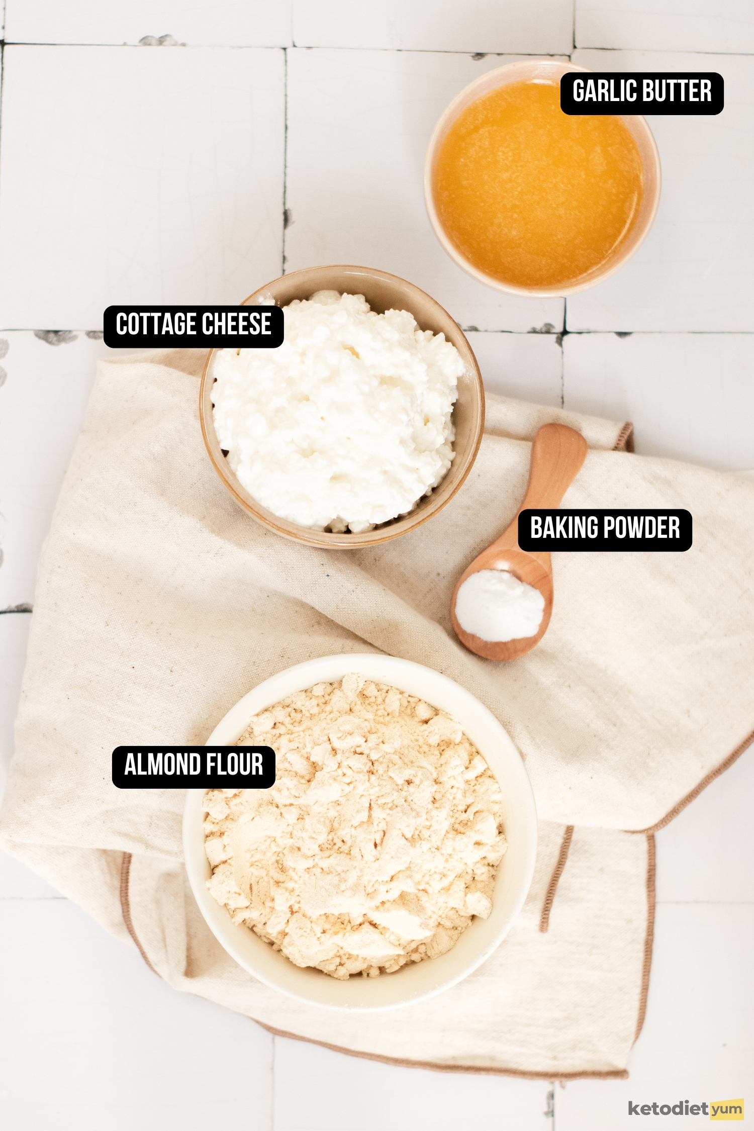 4 Ingredient Garlic Biscuits: Low-Carb, High Flavor, Ridiculously Easy 4-Ingredient Garlic Biscuits Ingredients
