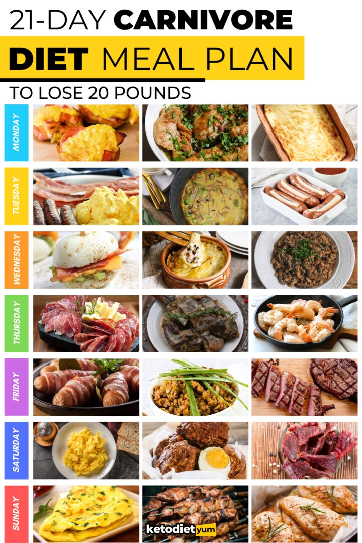 21-Day Carnivore Diet Meal Plan to Lose 20 Pounds