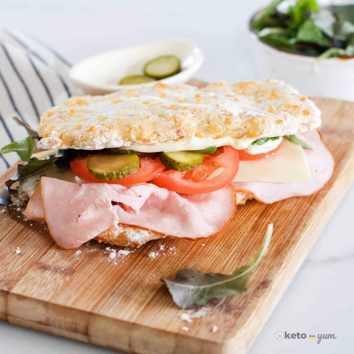 Keto Cheese Bread Deli Sandwich Keto Cheese Bread Sandwich